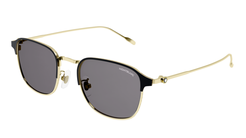 Montblanc Sunglass Man Gold Gold Smoke Sunglasses Mb0189s 004 Global Eyes 